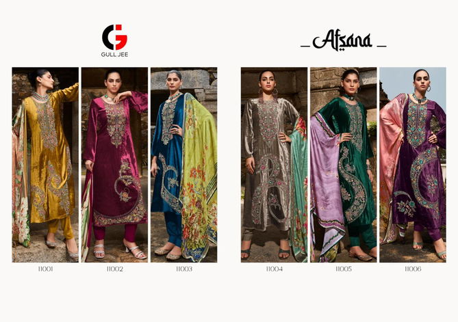 Gull Jee Afsana Heavy Velvet Embroidery Dress Material Catalog
